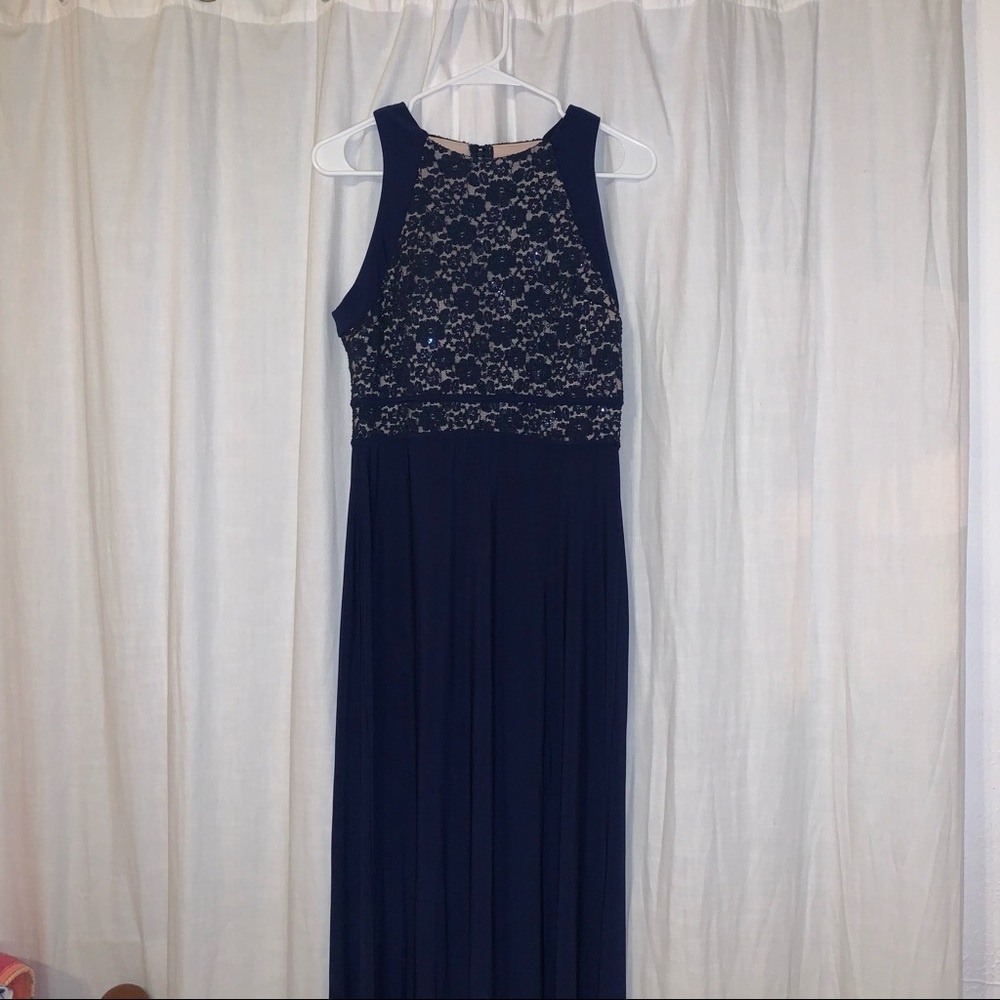NightWay womens dress dark blue, with sequins on the top worn once